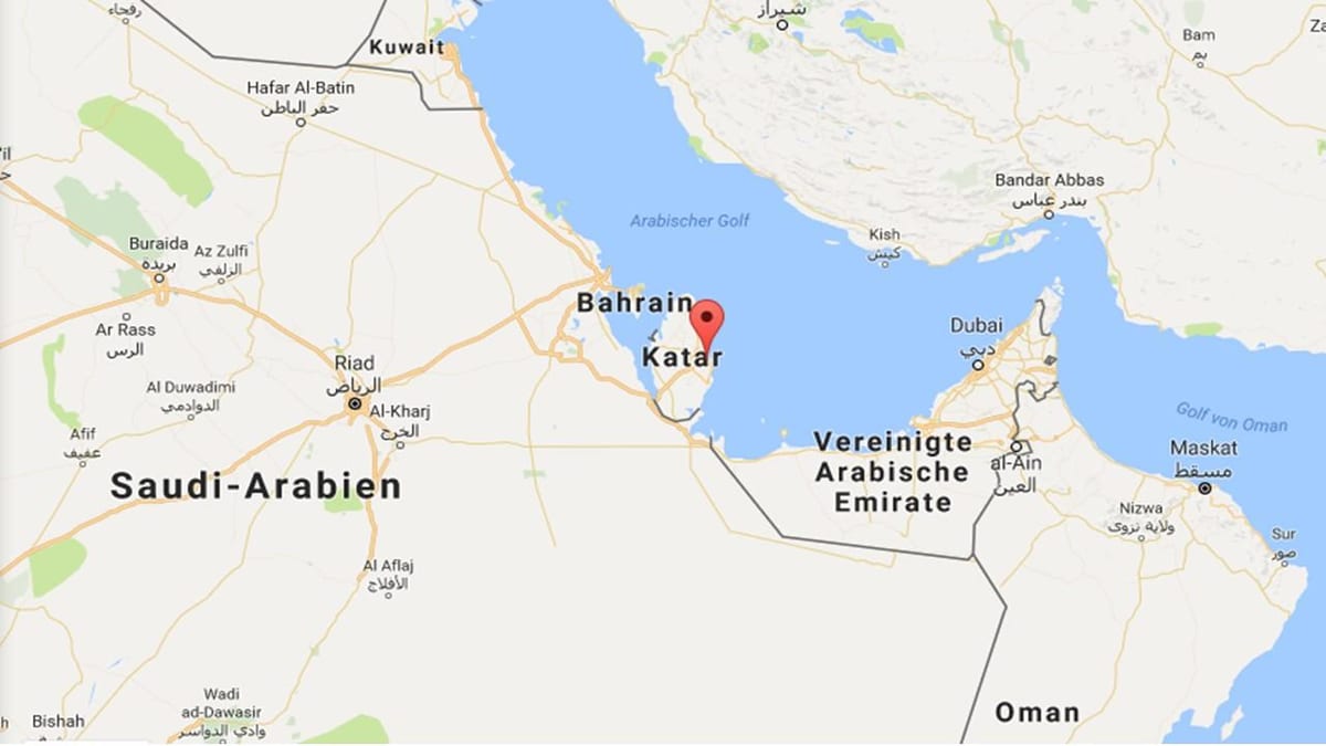 mapa Doha, Katar na mapie świata