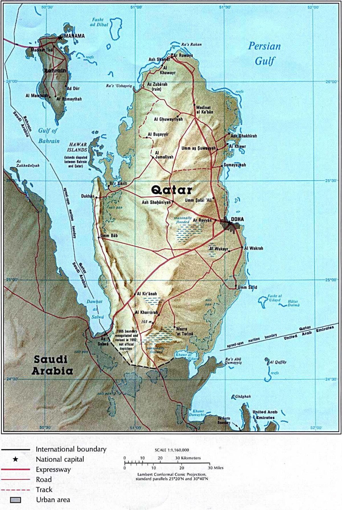 Mapa Kataru fizycznej