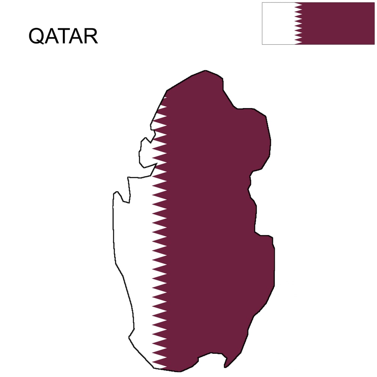 Mapa Katar flaga