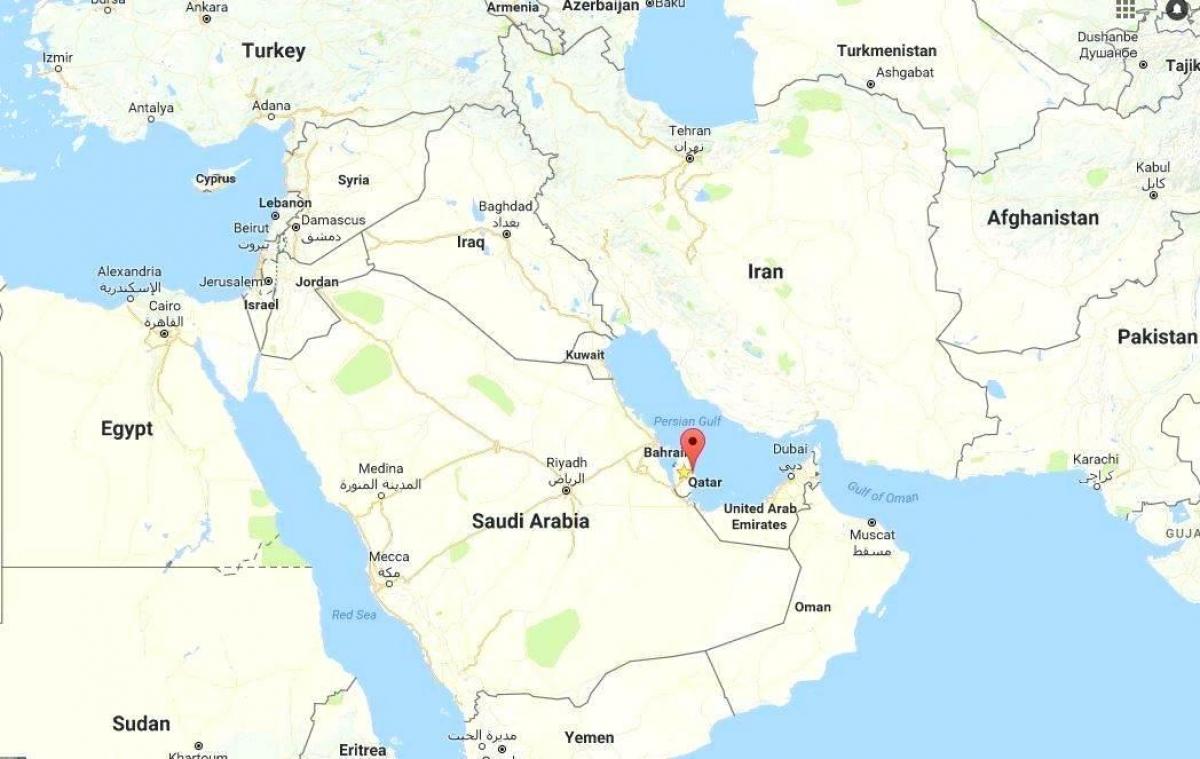 Katar na mapie świata atlas