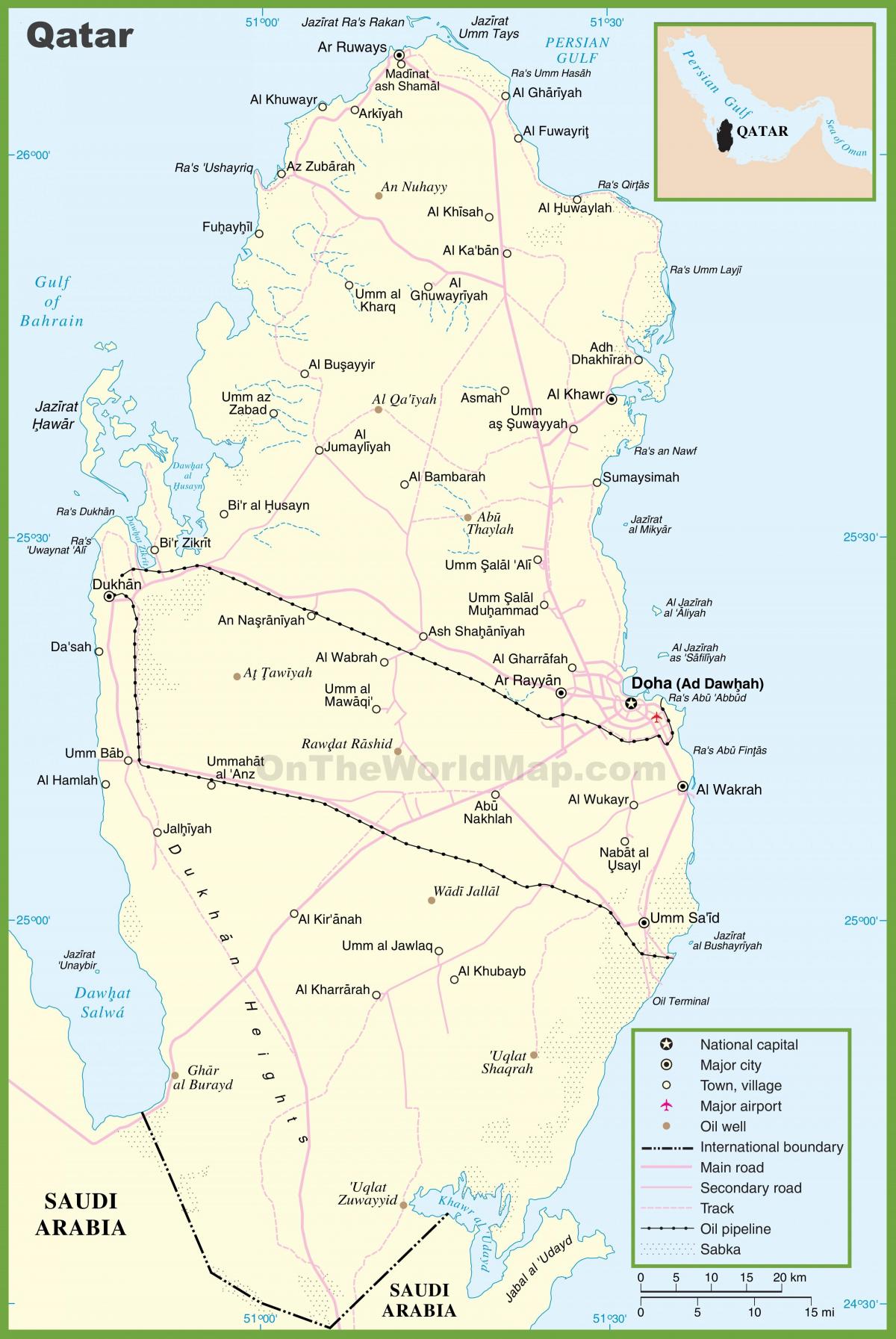 Szczegółowa mapa Kataru