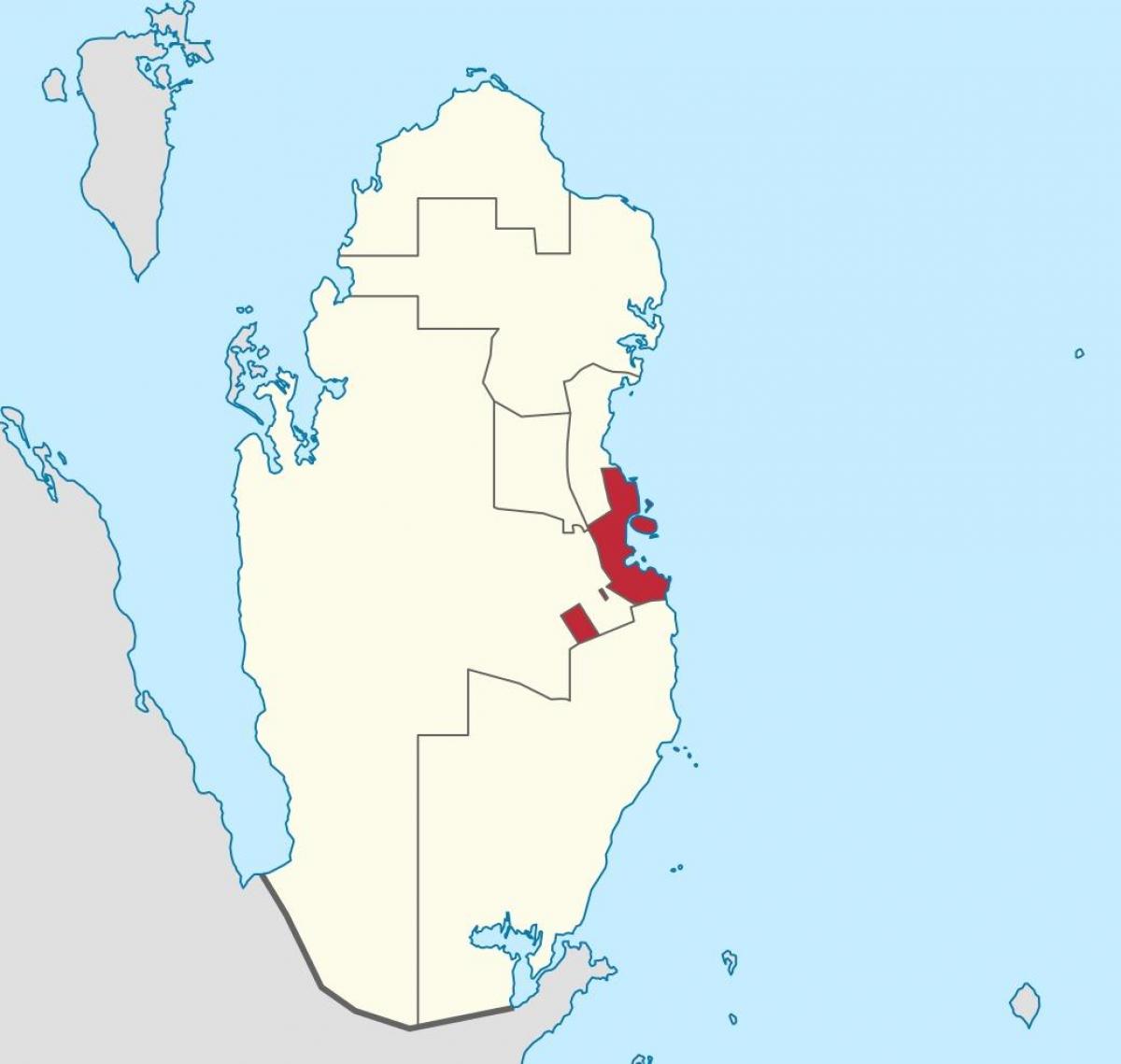 Mapa Kataru Doha lokalizacja na świat