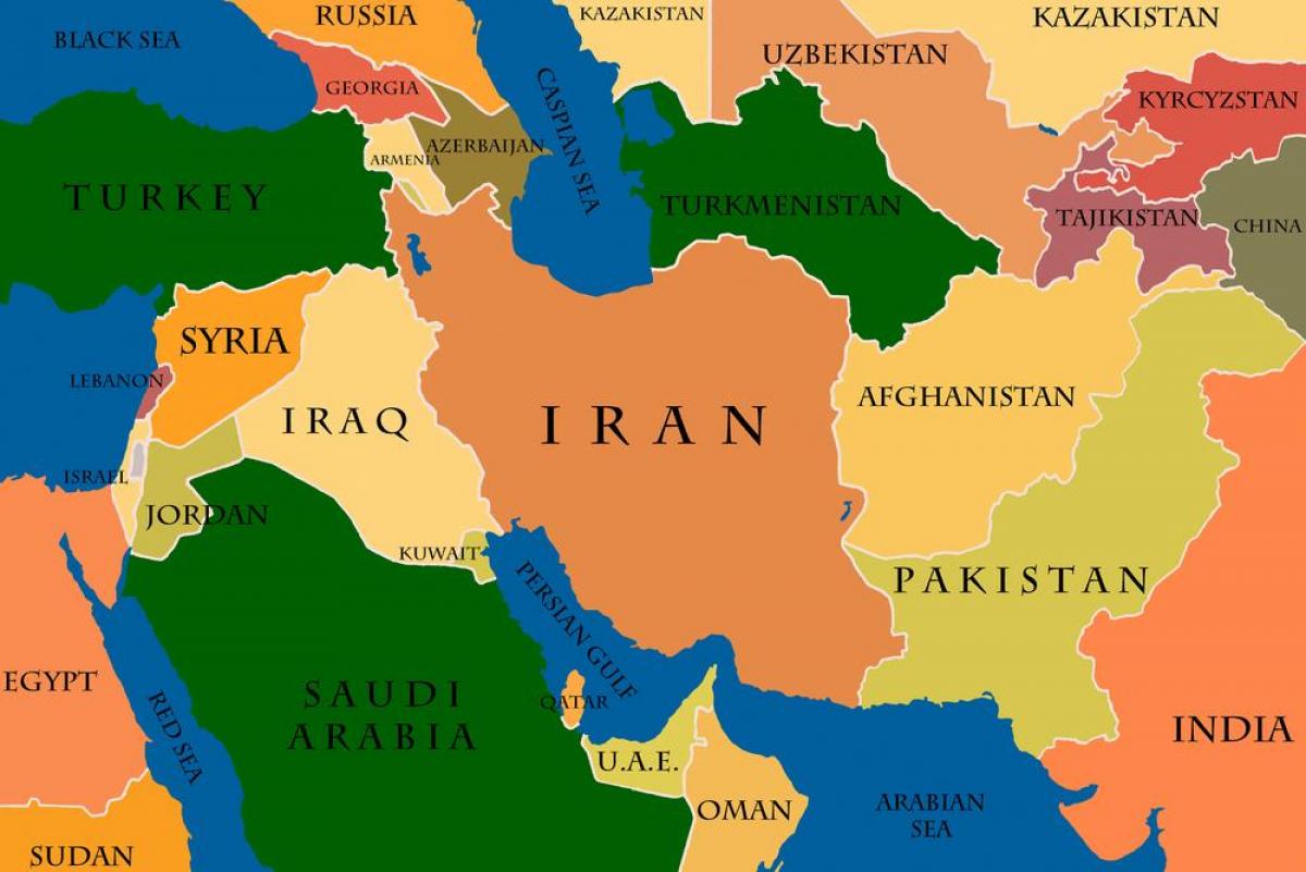 mapa ad-Dauha, Katar, Bliski Wschód