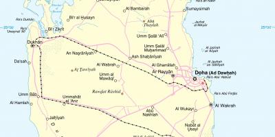 Katar drogowego trasy na mapie