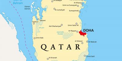 Katar mapie z miastami