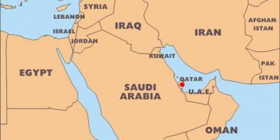 Lokalizacja na mapie świata w Katarze 