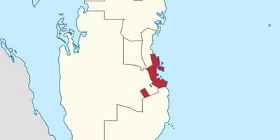 Mapa Kataru Doha lokalizacja na świat